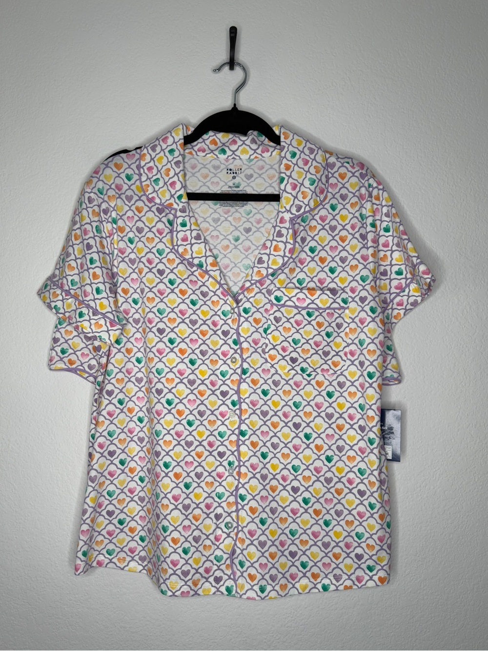 Roller Rabbit For Target Multicolor Heart-Print Cotton PJ Short Set Size M NWT